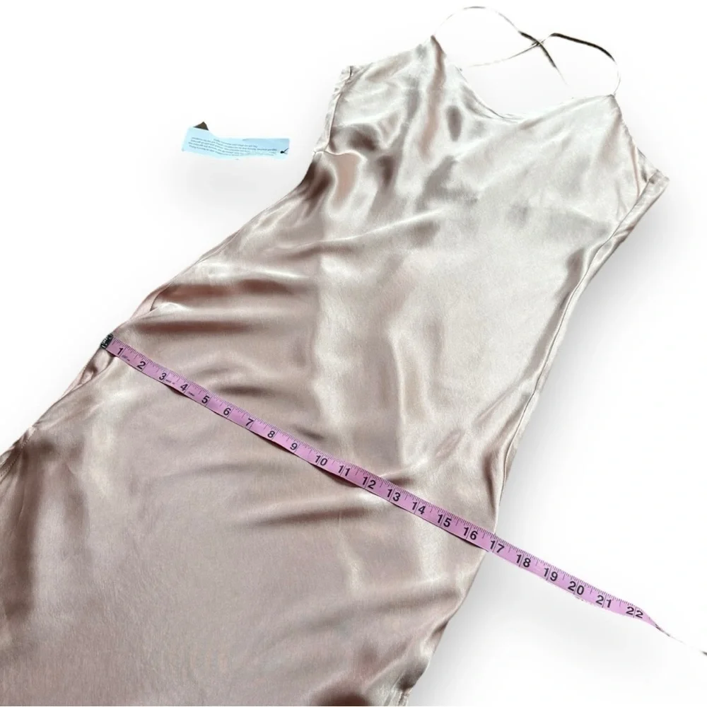 New Topshop Cowl Back Satin Midi Slip Dress in Blush | Size 4